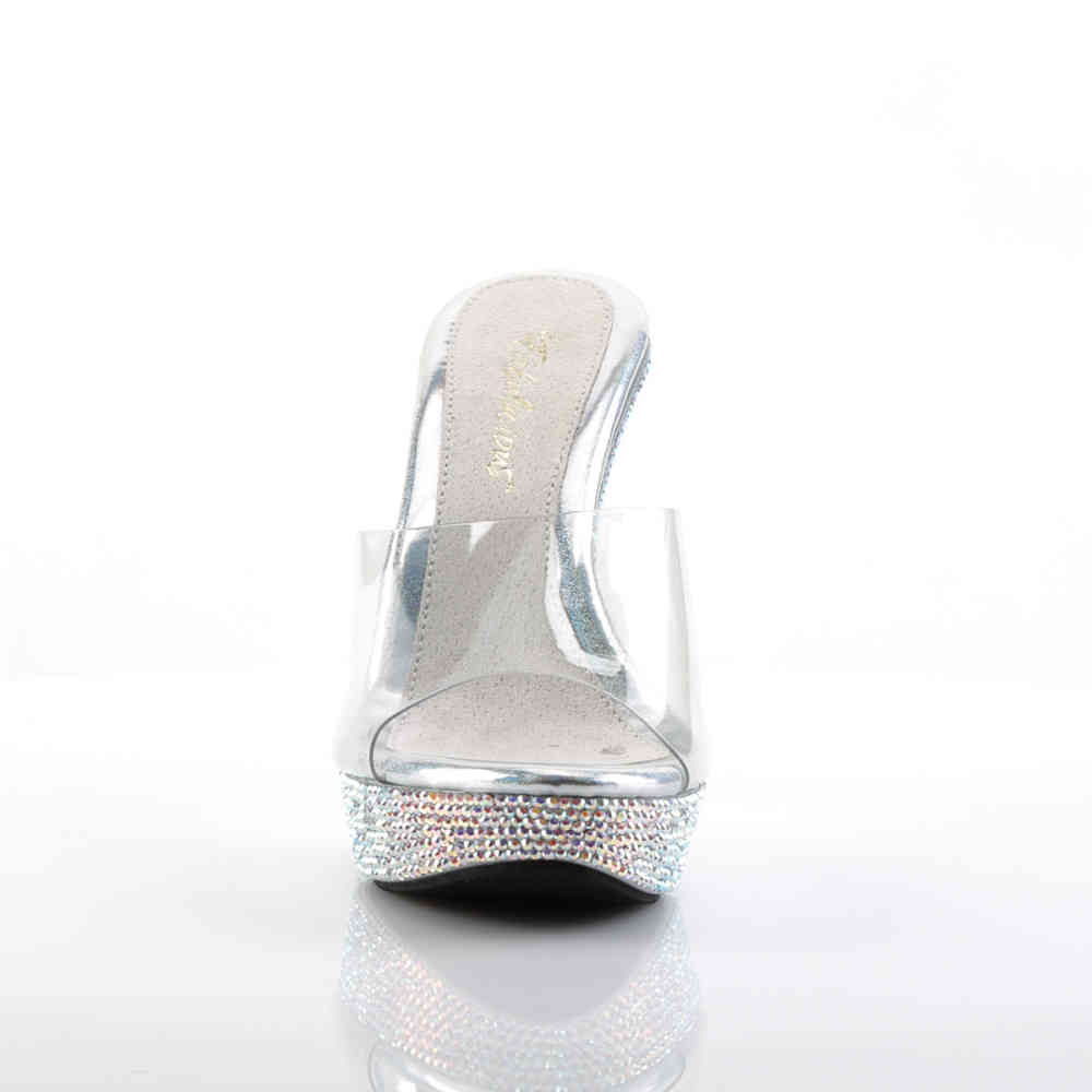 Fabulicious - COCKTAIL501DM Mules à talon - Couleur argent/Transparent